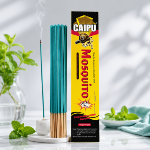 CAIPU Blue-Green Mosquito Repellent Incense Sticks – Strong & Rapid Effect, Fragrant Type, Easy Upright Use with Holder, 10-Pack Household Defense