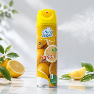PUSHENG 480ml Lemon Scented Air Freshener Spray – Energizing Citrus Fragrance, Eco-Friendly Odor Eliminator with 0 Dust & Pollen Reduction