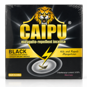 CAIPU 0.05% Chlorfenapyr Black Mosquito Coil – Premium LENGEN Micro-Smoke Formula, Fast Knockdown & 9-Hour Long-Lasting Protection